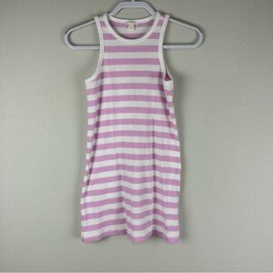Crewcuts Girls Pink Purple White Stripe Ribbed Tank Dress Size 10